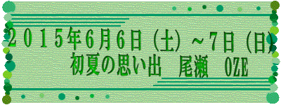 ２０１５年６月６日（土）～７日（日） 　　　　初夏の思い出　尾瀬　OZE