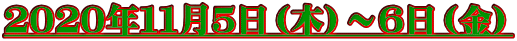 ２０２０年１１月５日（木）～６日（金）