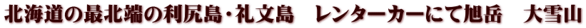北海道の最北端の利尻島・礼文島　レンターカーにて旭岳　大雪山
